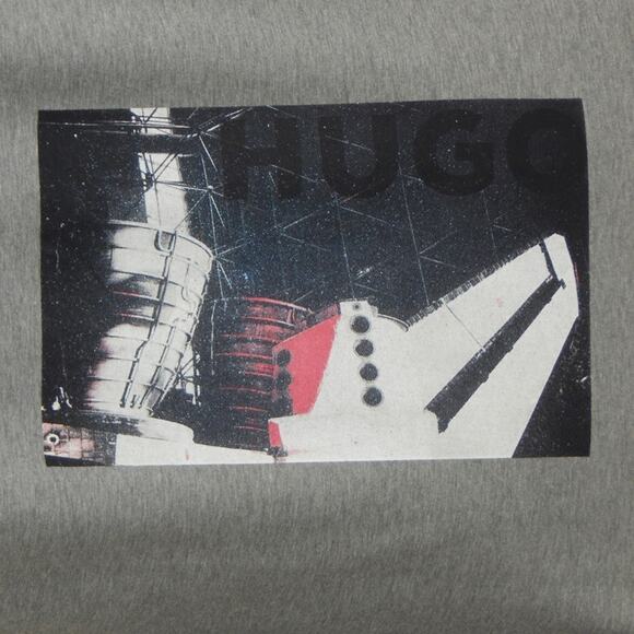 HUGO by Hugo Boss Men’s Grey Dinumo Print Graphic Crew Neck T Shirt XXL NWT - Picture 3 of 6
